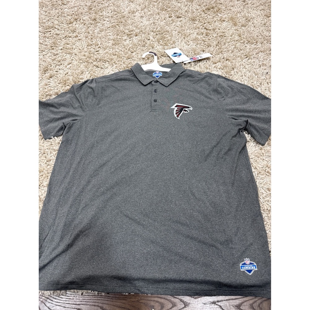 NFL Atlanta Falcons Scouting Combine Polo Shirt Mens XL Grey Heather 6TT00L59